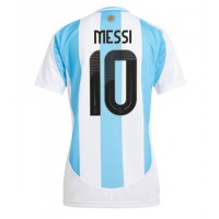 Camiseta Argentina Lionel Messi #10 Primera Equipación Replica Copa America 2024 para mujer mangas cortas